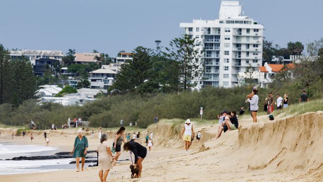 Ex tropical cyclone Alfred caused beach erosion in Maroochydore. Picture: Lachie Millard
