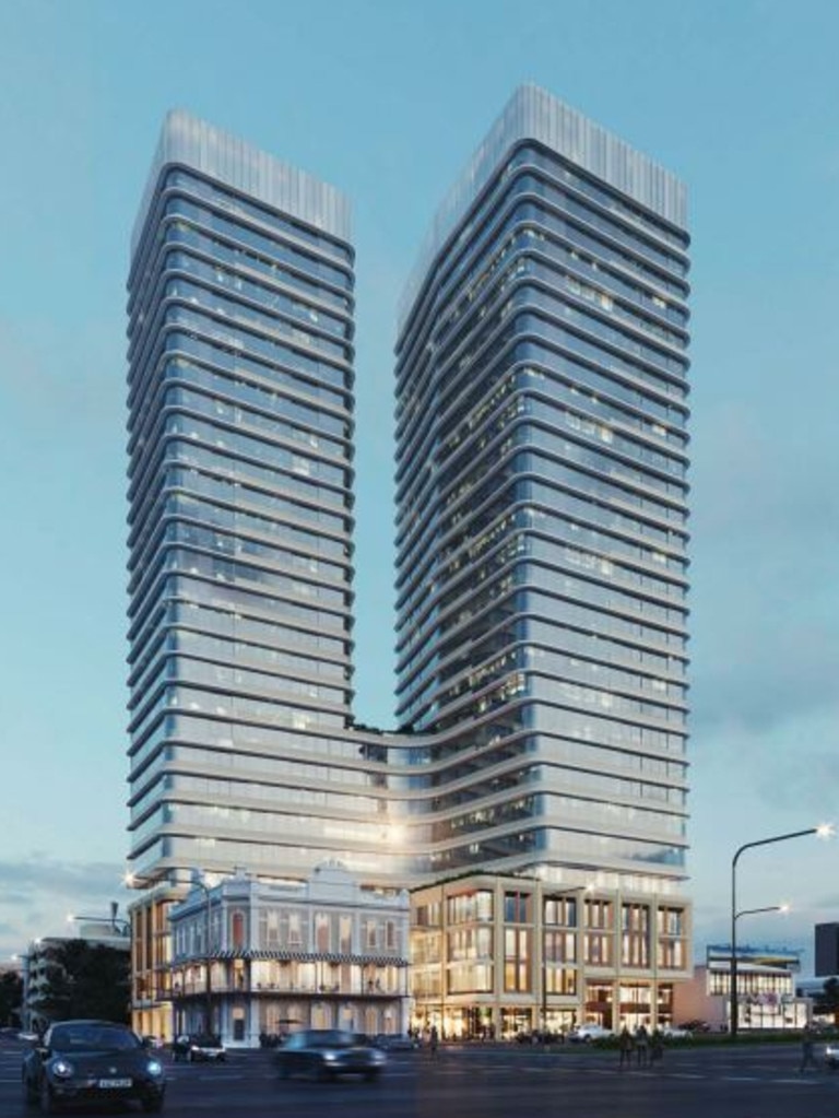 Artist’s impression of the twin tower plan that was approved in 2021. Picture: Cox Architects