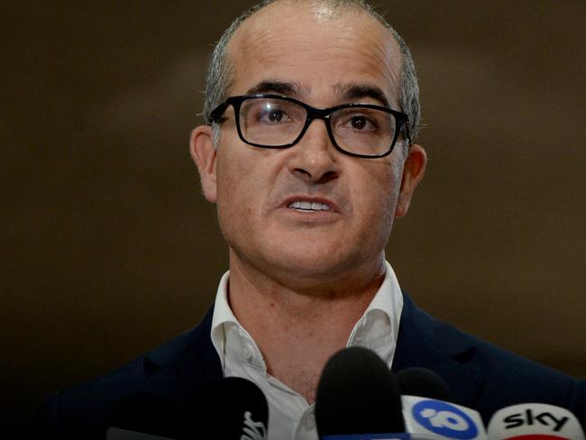 Victorian Acting Premier James Merlino announces an extension to lockdown for greater Melbourne. Picture: NCA NewsWire/Andrew Henshaw