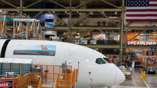 Flying our way ... one of Boeing’s eight Dreamliners to be delivered to Qantas and open up new routes for the airline.