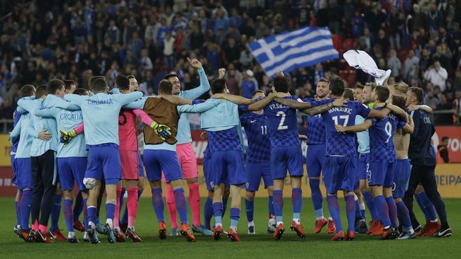 Croatia's played celebrate.