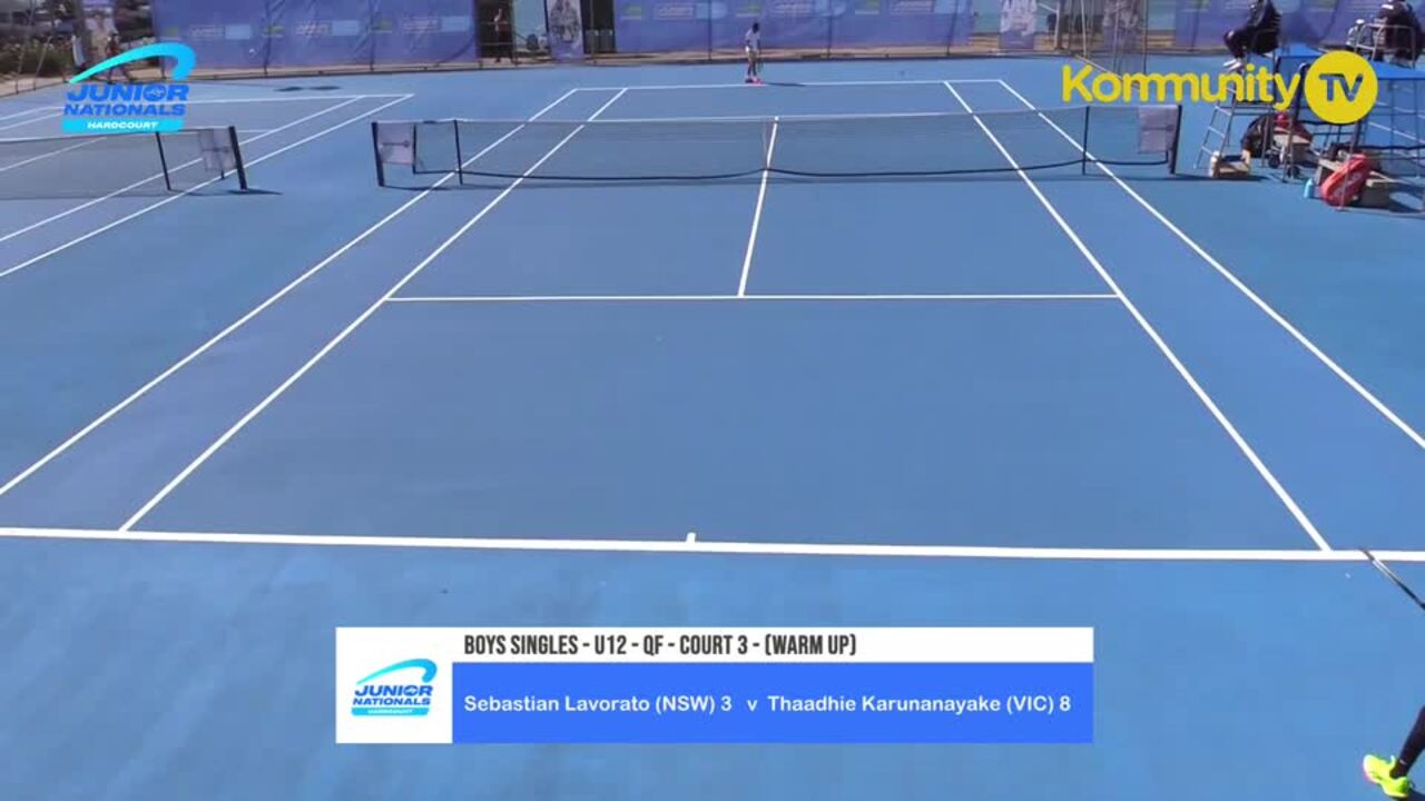 Replay: Sebastian Lavorato (NSW) [3] v Thaadhie Karunanayake (VIC) [8] (U12 Boys Quarterfinal) – 2024 Australian Junior Hardcourt Championships Day 4