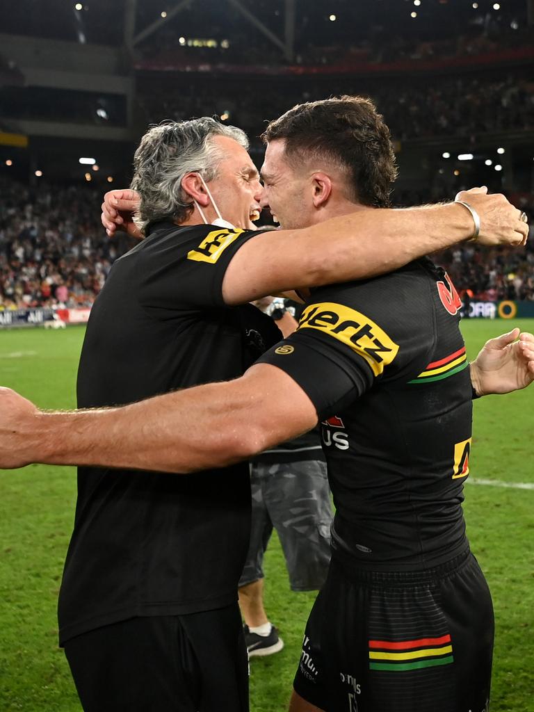 The Clearys’ special moment. NRL IMAGES