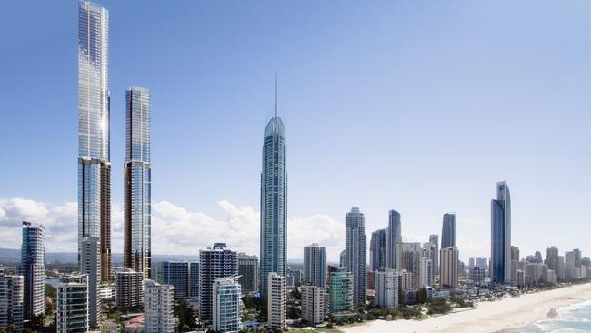 Artist impression of the Orion Towers proposed for Surfers Paradise.