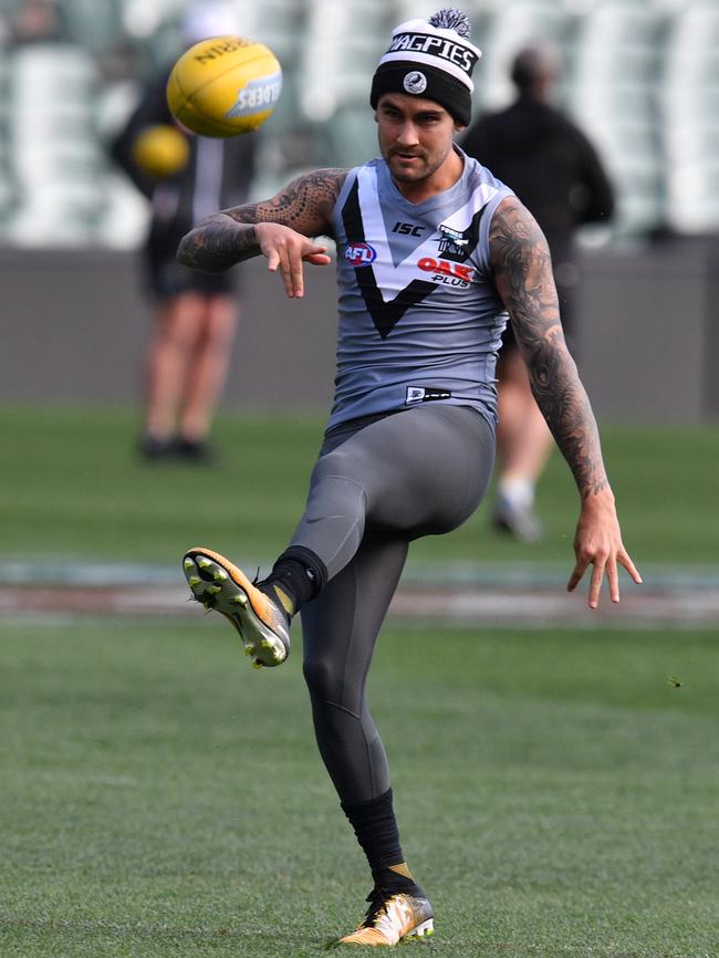 Port Adelaide’s Chad Wingard at training. Picture: AAP Image/David Mariuz