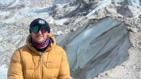 Geelong footy identity Sean Atkinson battled gastro and low oxygen levels to complete Mt Everest base camp. Picture: Sean Atkinson.