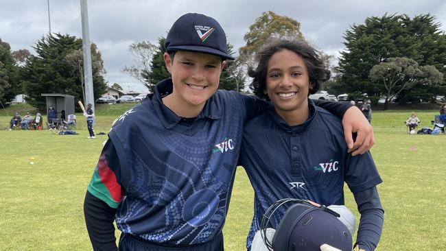 Victoria White players Dhanush Dahiya and Nevon Eshwara. Dahiya was a star in one of the matches against South Australia. Picture: Shane Jones.