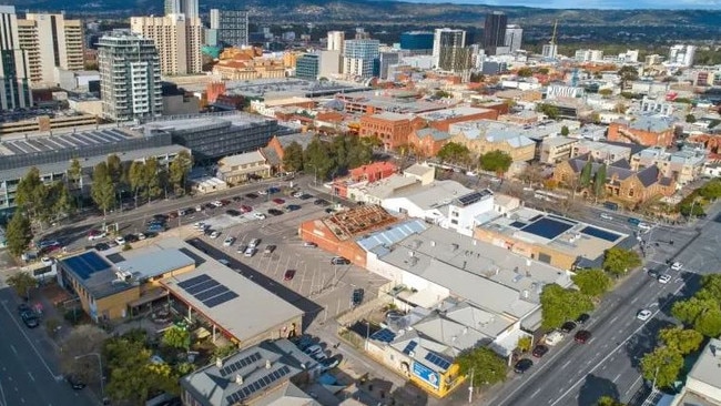 The former bus station site at 111-129 Franklin Street.