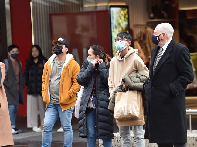 Fewer people are wearing masks in public. Picture: NCA NewsWire / Nicki Connolly