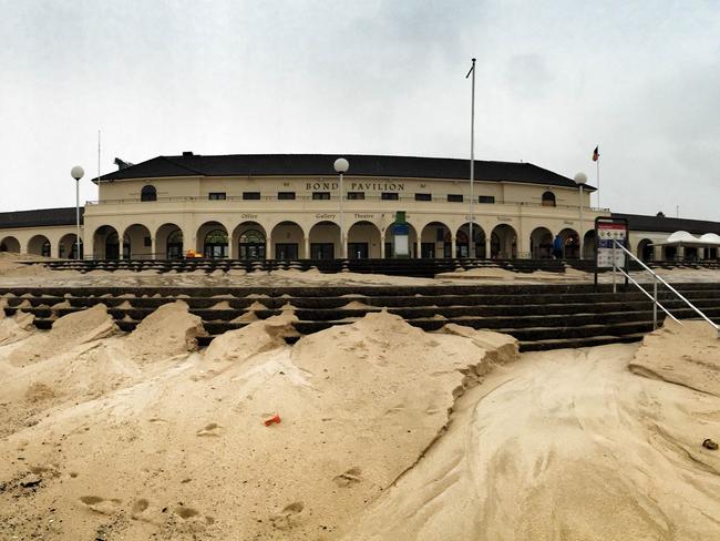 The massive sand build up at Bondi.