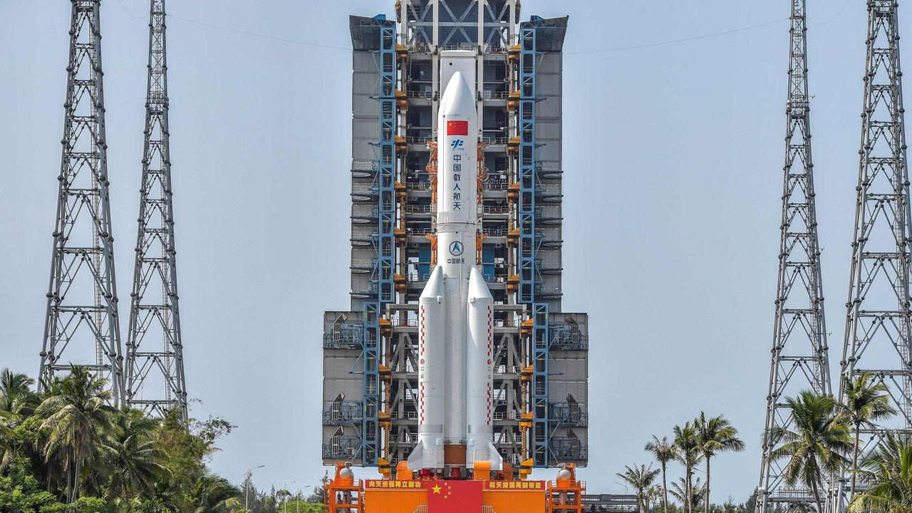 Debris from the Long March 5B rocket is hurtling towards the Earth. Picture: AFP