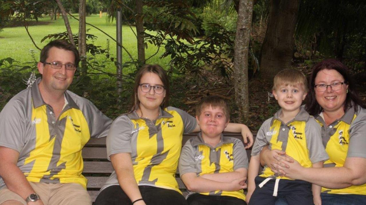 Daniel, Rylea, Archie, Jensen and Jacqui Kynaston in team uniform. Picture: Supplied.