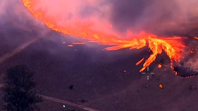 Aerial footage of the devastating bushfire raging at Tara. Picture: QFES