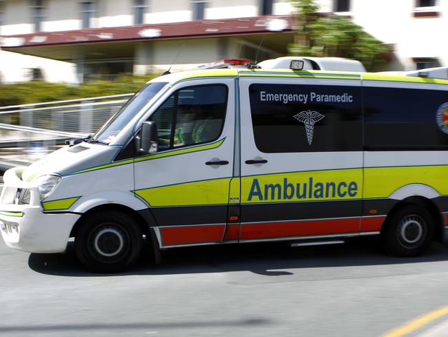 Ambulance and Hospital staff moving patients from the old Gold Coast Hospital at Southport to the new Gold Coast University Hospital