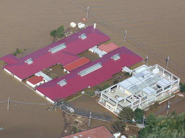 The flooded Kawagoe Kings Garden nursing home. Picture: AFP/Japan OUT