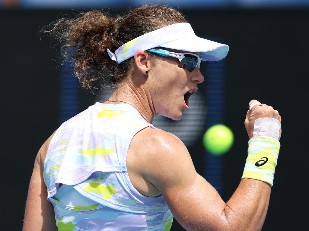 Sam Stosur defeated USA’s Robin Anderson in the first round of the 2022 Australian Open earlier this week. Picture: Michael Klein.