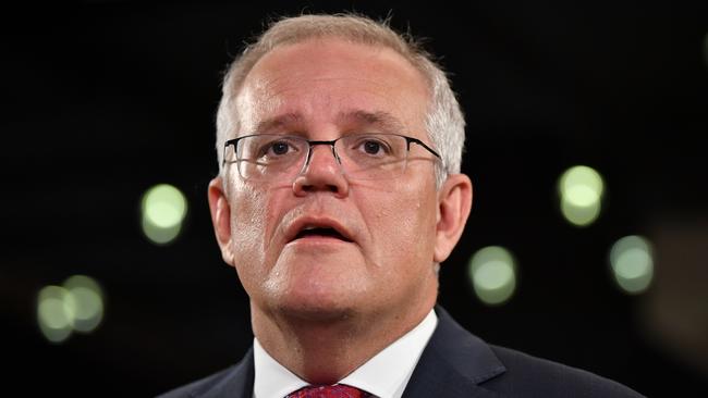 Scott Morrison says the nation’s ‘continued economic recovery is inextric­ably linked to our ongoing success in combating the virus’. Picture: Joel Carrett