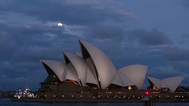 First supermoon of 2024 rises over Sydney Opera House