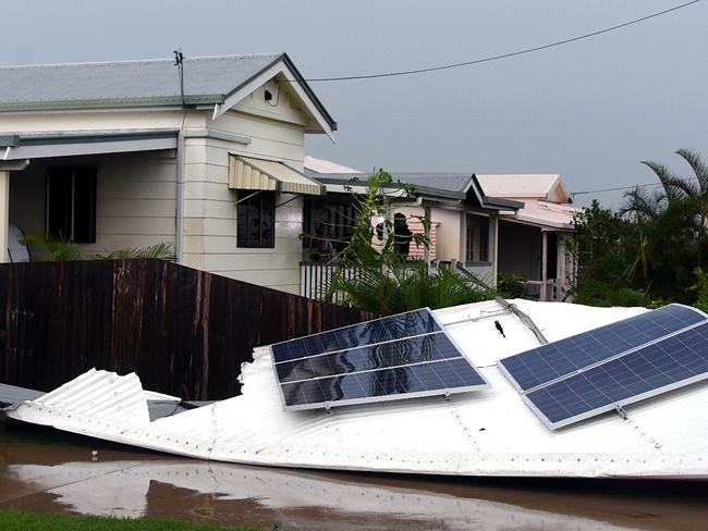 Damage seen in the town of Bowen, Queensland. Picture: Sarah Motherwell/AAP