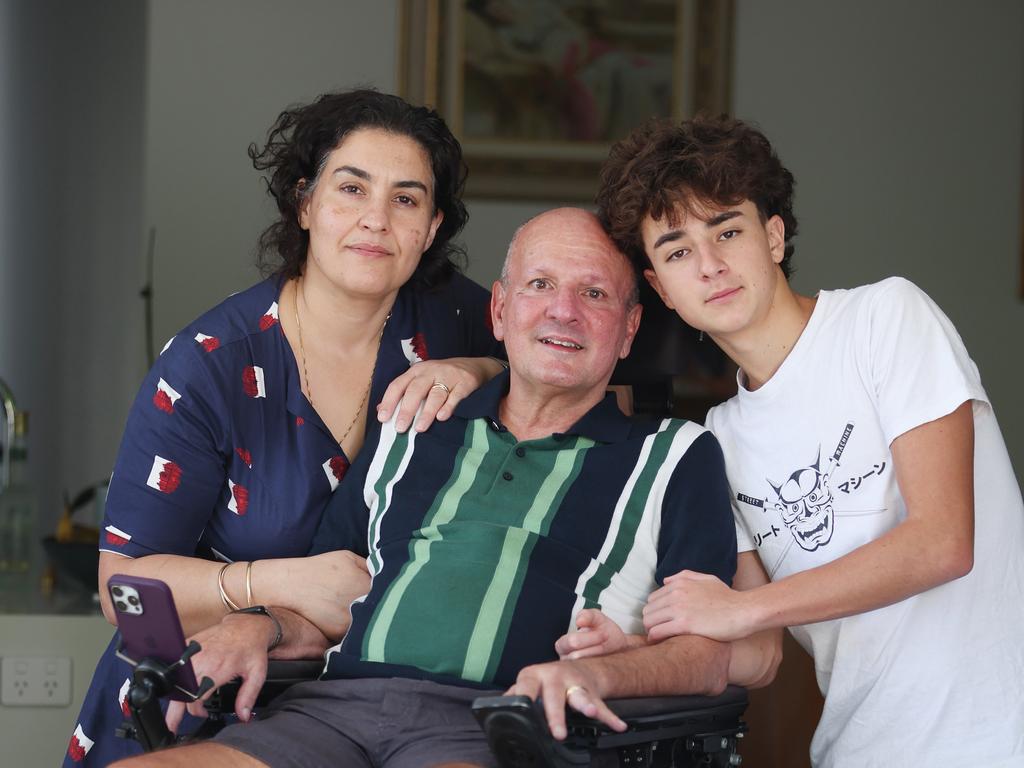 Veteran Peter Russo with his family Tess and son Jonty. Pic Annette Dew
