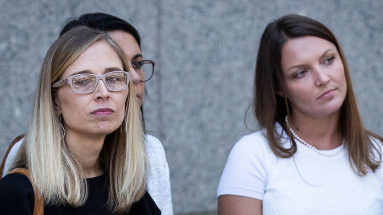 Annie Farmer (left) and Courtney Wild (right), alleged victims of Jeffrey Epstein, outside a federal court following a bail hearing for Jeffrey Epstein on July 15, 2019. Picture: Drew Angerer/Getty Images