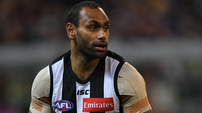 Magpie Travis Varcoe says he was subjected to racist abuse online. Picture: AAP