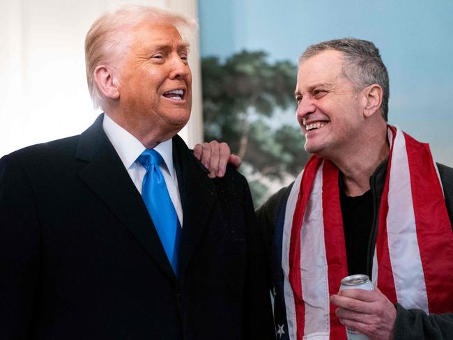 US President Donald Trump welcomes former jailed American Marc Fogel to the White House after he was freed from Russia. Picture: AFP