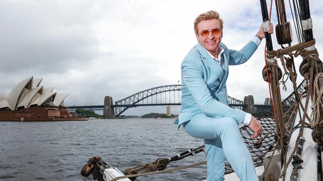 Actor Rhys Darby, star of brand new pirate comedy series Our Flag Means Death, aboard The Southern Swan. Picture: Justin Lloyd