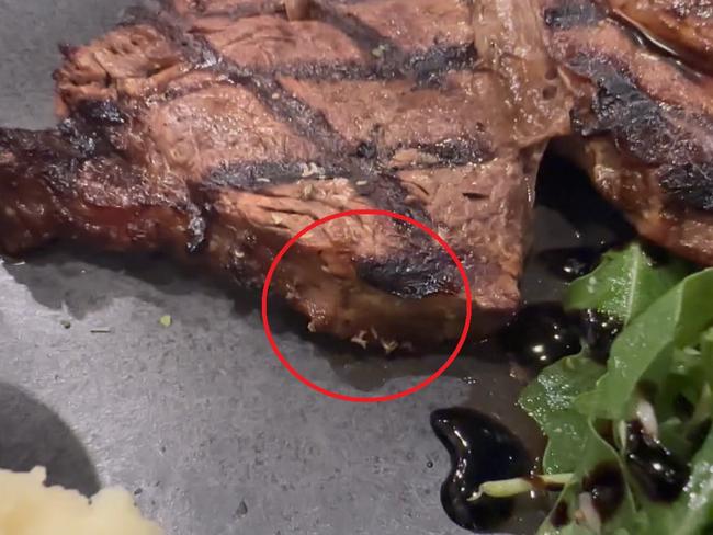 A woman captured maggots wrigging in her steak. Picutre: ABC