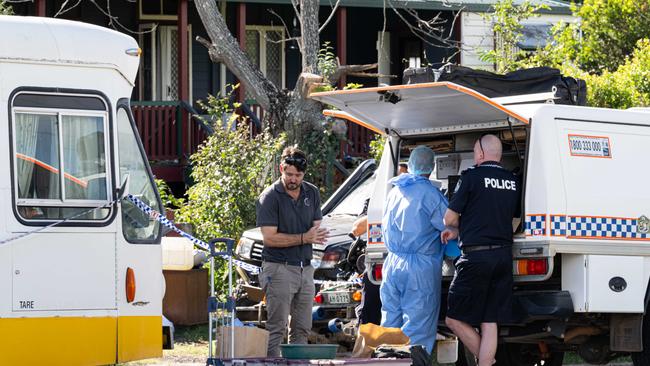 Police have established a crime scene at a Gin Gin property where teenager Pheobe Bishop had been living. Picture: Paul Beutel