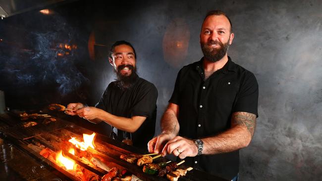 Yakatori restaurant’s, Iku Yakitori with head chef Tomoki Akiyama. Pics Adam Head