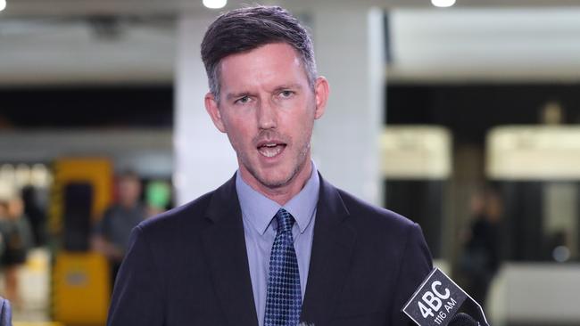 Transport and Main Roads Minister Mark Bailey at Central Station today. Picture: Peter Wallis