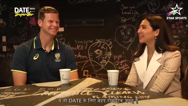 Steve Smith had a laugh. Photo: Star Sports, YouTube.