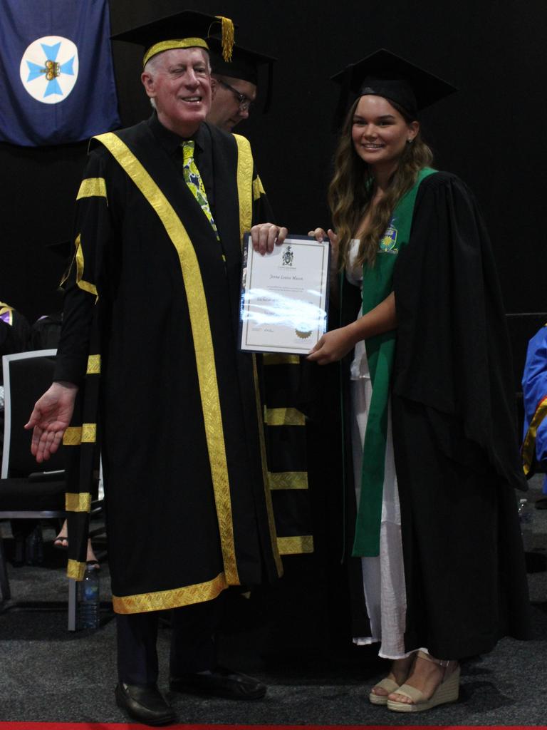 Jenna Mason graduated with a Bachelor of Occupational Therapy (Honours) at the CQUniversity graduation ceremony in Bundaberg on December 14, 2023.
