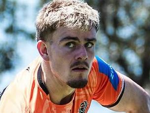 Lachlan Galvin sporting a new pre-season look. Picture: Wests Tigers