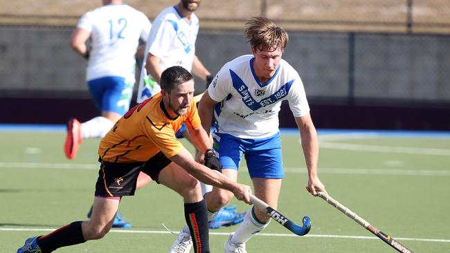 Scott Boyde and Liam Hart battle it out. Picture by Richard Gosling