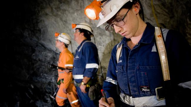 Underground workers at the Wiluna gold mine – back when it was owned by Owen Hegarty’s Oxiana, in the mid-2000s.