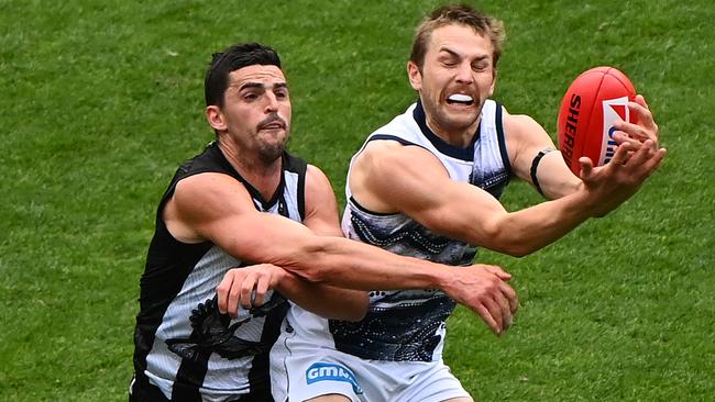 Scott Pendlebury’s stint as a permanent forward was largely unsuccessful. Picture: Quinn Rooney/Getty Images