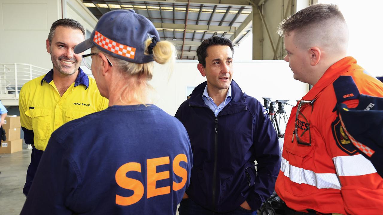 Premier of Queensland David Crisafulli in Townsville at the Northern Region Emergency Services Complex. Picture: Adam Head