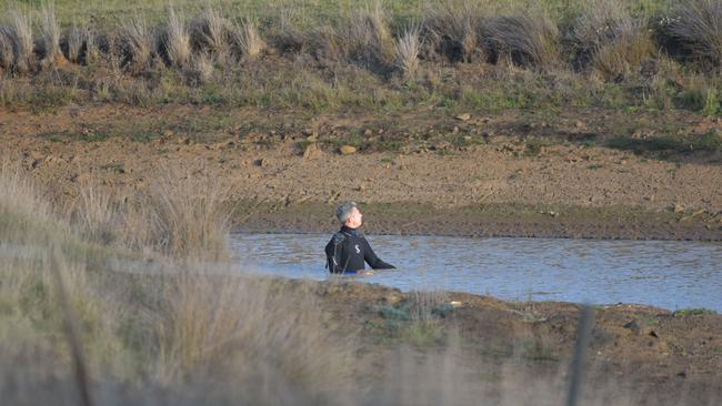 Wednesday search focused on a dam. Picture: NewsWire / Ian Wilson