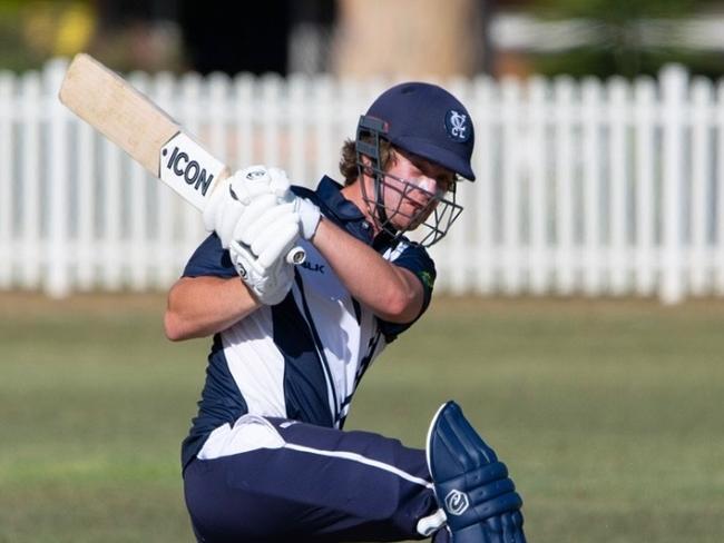 Cameron Williams attacking the bowling.