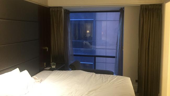 James Turbitt’s hotel quarantine room at the Stamford Plaza in Melbourne.