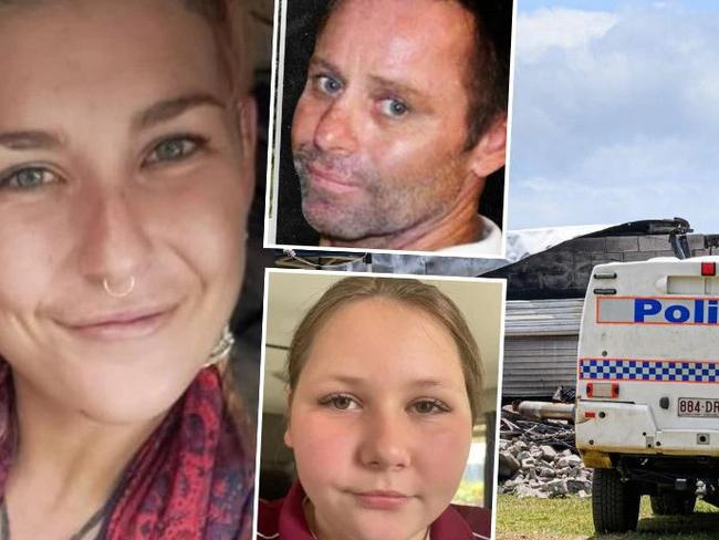 Kristen Olsen (left) has been charged with murder and arson after Biggenden baker Todd Mooney and his daughter Kirra were killed in a shed fire.