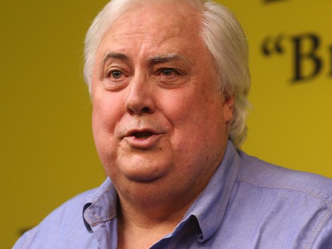 Clive Palmer speaking at a press conference in Brisbane. Pics Tara Croser.