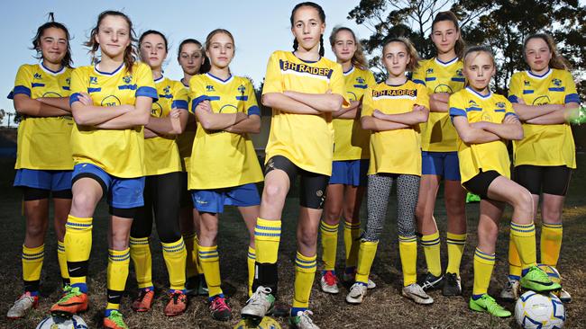 Tasman Glover and her team are fighting against sexism in girls soccer. Picture: Adam Yip