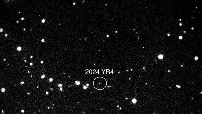 This handout picture provided by NASA on January 31, 2025 shows asteroid 2024 YR4 as observed by the Magdalena Ridge 2.4m telescope at the New Mexico Institute of Technology on January 27, 2025. Picture: Supplied