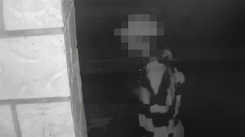 Images of CCTV footage showing teenagers outside a Gilston home.