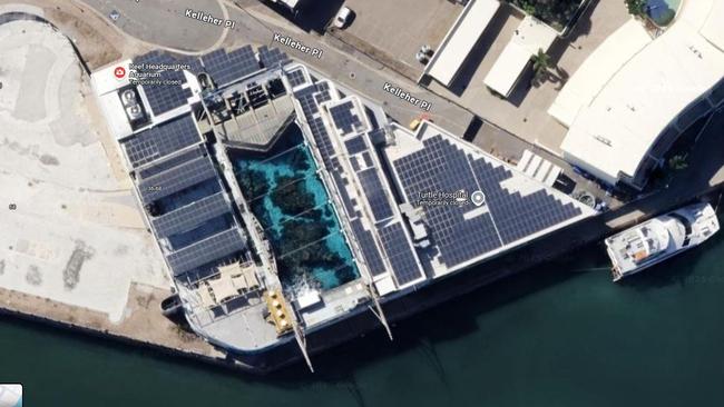 2025: Reef HQ's main predator tank can still be seen from above. It's been closed to the public since 2021.