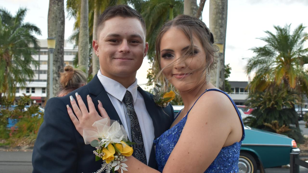 Callum Cosley and Amy-Lee Neal at the Sarina State High School formal at the MECC, Mackay, on Thursday November 19. Picture: Zizi Averill