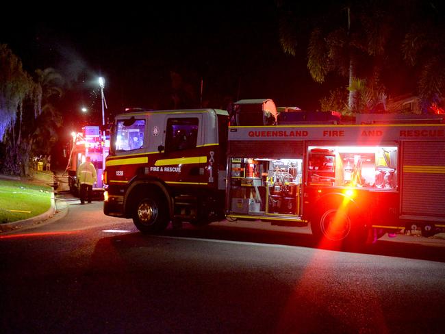 Generic Emergency services, Queensland Fire and Rescue, QFES; house fire at night